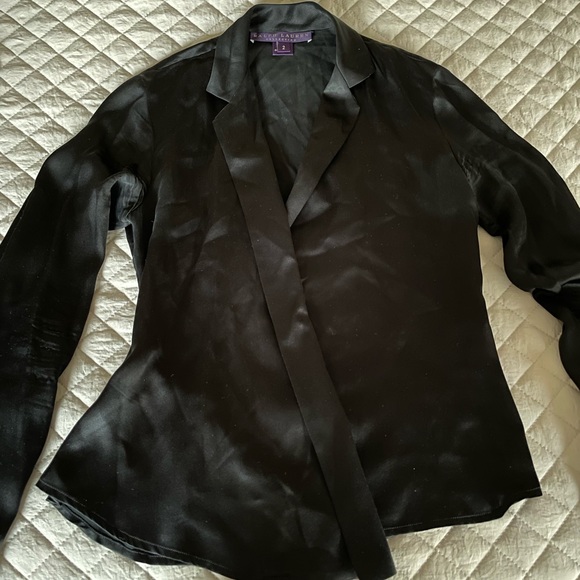 Ralph Lauren Purple Collection Silk Blouse Sz 2 - Picture 3 of 4